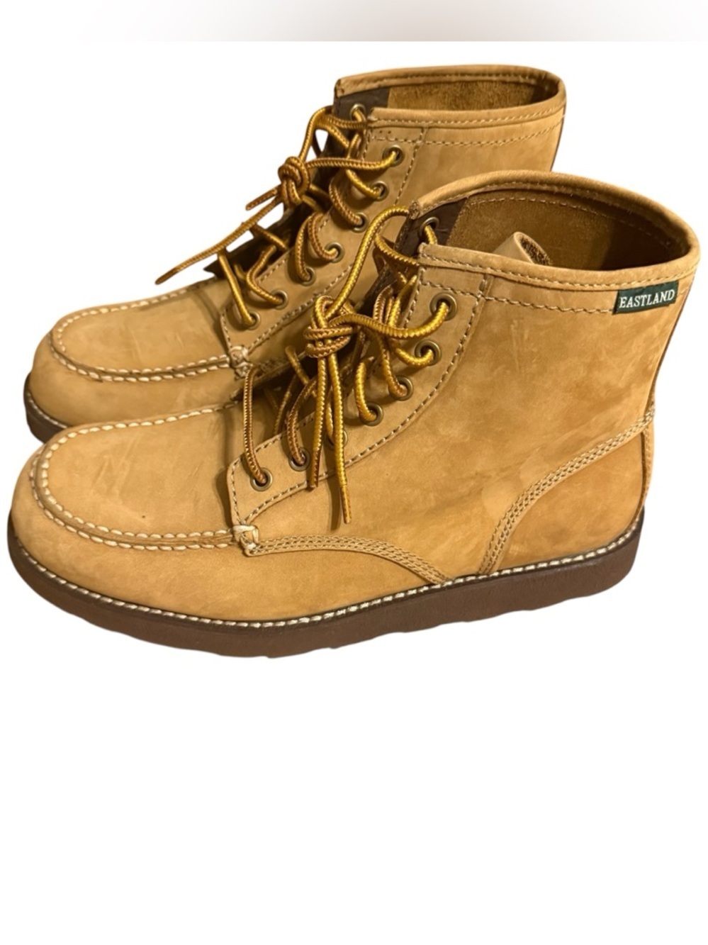 Eastland Men's Lumber Up Lace-Up Leather Boots in Tan Sz 10 D Lightweight